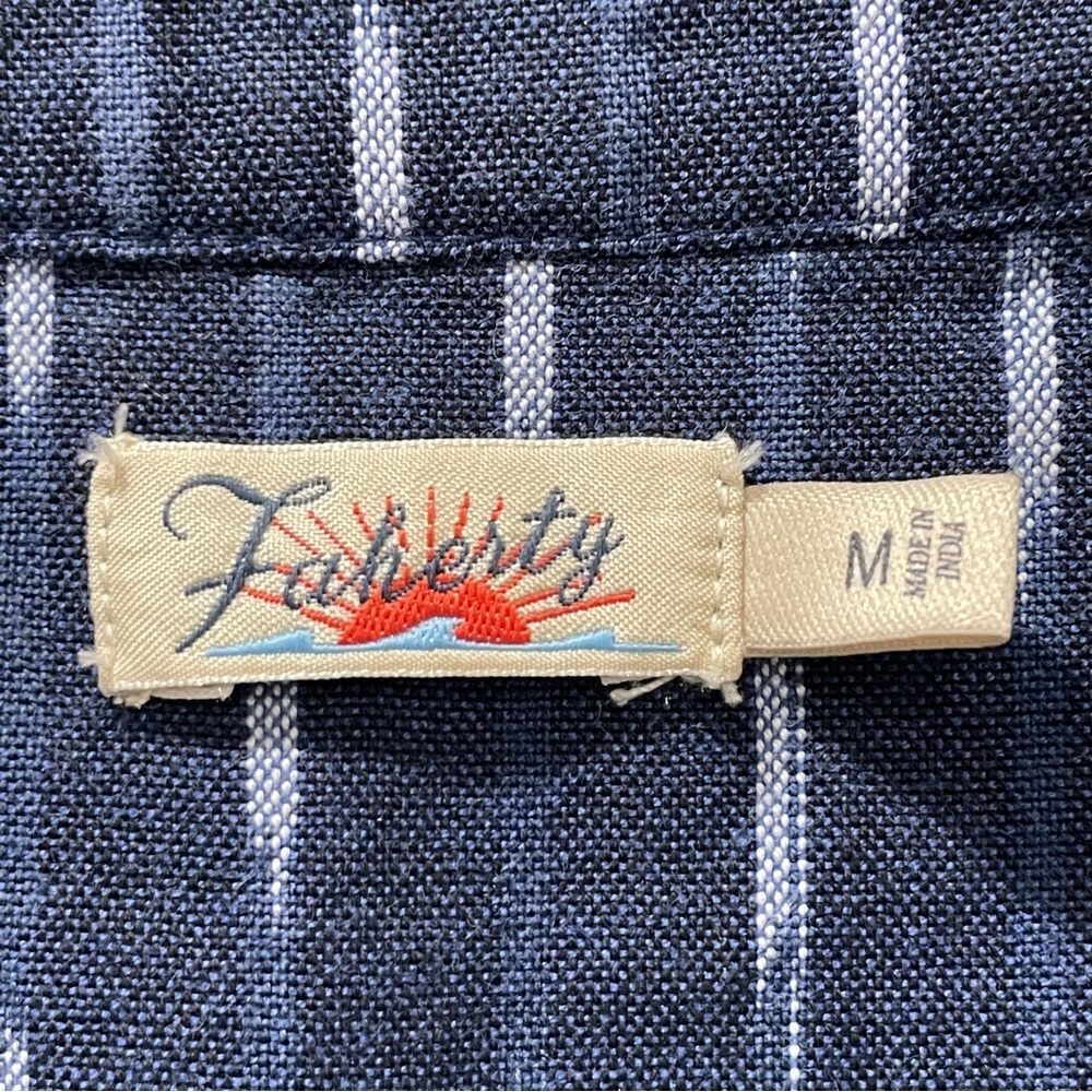 Faherty Saylor Midi Dress in Midnight Ikat Womens Medium Pockets Blue Sleeveless - Picture 9 of 15
